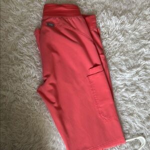 FIGS Women’s Kade Cargo Scrub Pant in Hot Coral - Small Tall - LIMITED EDITION